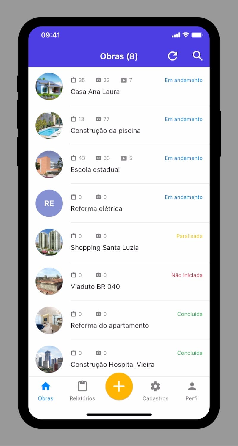 Diário de Obra - App obras
