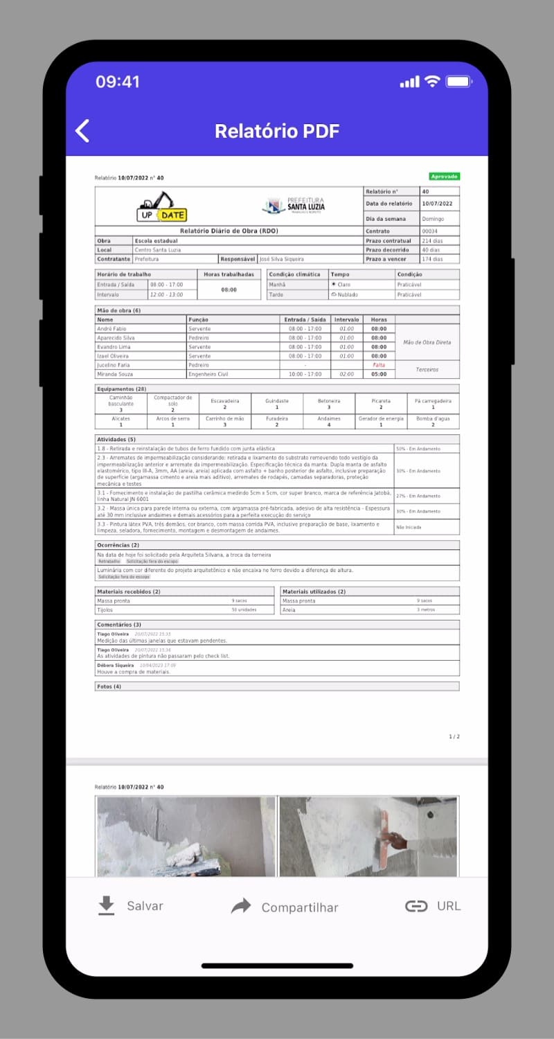 Diário de Obra - App obras