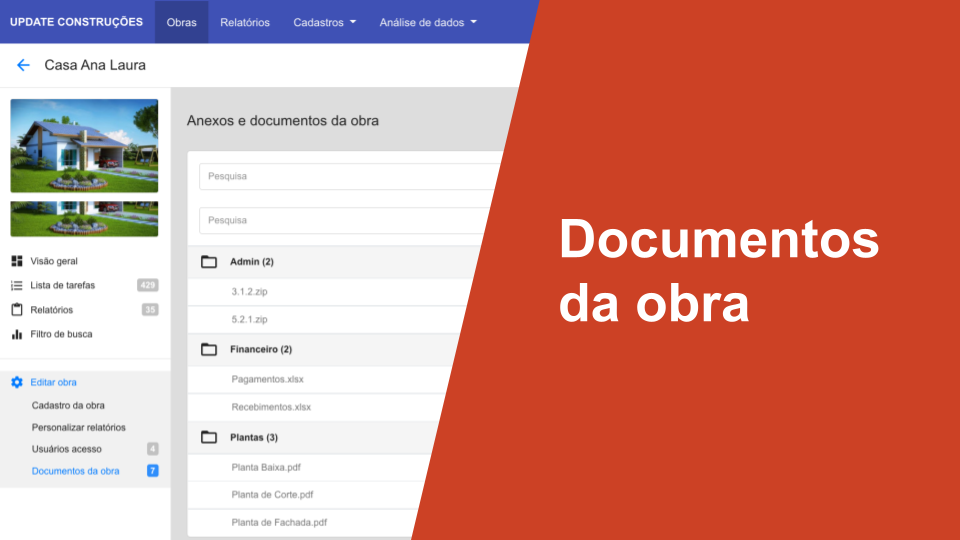 Documentos da obra