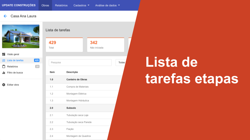 Lista de tarefas – Etapas